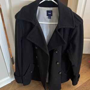 GAP Classic Black Double-Breasted Coat